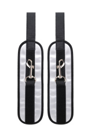 Серебристо-черные наручники Anonymo