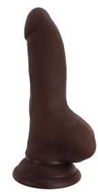 Коричневый фаллоимитатор BENDABLE DILDO на присоске - 18 см. фото в интим магазине Love Boat