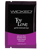 Лубрикант на водной основе для использования с игрушками WICKED Toy Love - 3 мл. фото в интим магазине Love Boat