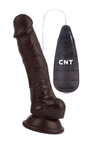 Коричневый вибратор-реалистик Super Realistic Vibrating Dildo - 18,5 см. фото в интим магазине Love Boat