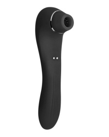 Черный стимулятор Smoooch Clitoral Suction   Vibration - 18,6 см. фото в интим магазине Love Boat