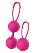 Набор розовых вагинальных шариков PLEASURE BALLS   EGGS DUO BALL SET фото в интим магазине Love Boat