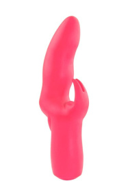 Розовый вибратор со стимулятором клитора MATES FANTASY RECHARGE VIBRATOR - 17 см. фото в интим магазине Love Boat