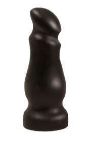 Чёрный массажёр простаты с приплюснутой головкой - 13 см. фото в интим магазине Love Boat