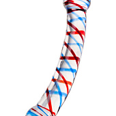 Двусторонний стеклянный фаллос с разноцветными спиралями - 21 см.