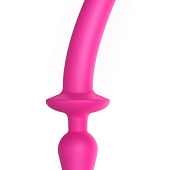Ярко-розовый двусторонний фаллоимитатор Switch Plug-In Semi-Realistic Size L