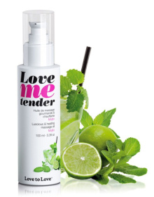 Съедобное согревающее массажное масло Love Me Tender Mojito с ароматом мохито - 100 мл. фото в интим магазине Love Boat