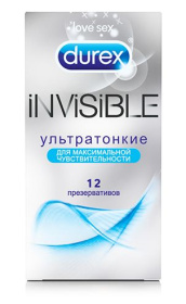 Ультратонкие презервативы Durex Invisible - 12 шт. фото в интим магазине Love Boat