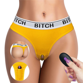 Сексуальные трусики с вибропулей Bitch Vibrating Panties - Size S фото в интим магазине Love Boat