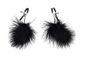 
Зажимы на соски с черным пухом Euphoric фото в интим магазине Love Boat