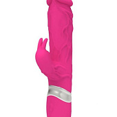 Розовый реалистичный вибратор-кролик - 23 см.