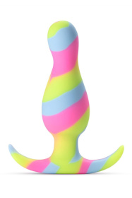 Анальная пробка с цветными разводами Kaleido - 8,9 см. фото в интим магазине Love Boat