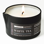 Массажная свеча с феромонами Natural Instinct WHITE TEA - 70 мл. фото в интим магазине Love Boat