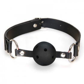 
Черный кляп с отверстиями для дыхания фото в интим магазине Love Boat