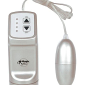 Серебристое виброяйцо с пультом управления на проводе