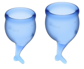 Набор синих менструальных чаш Feel secure Menstrual Cup фото в интим магазине Love Boat