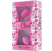 Розовый вибростимулятор-бабочка на ручке THE CELINE BUTTERFLY фото в интим магазине Love Boat