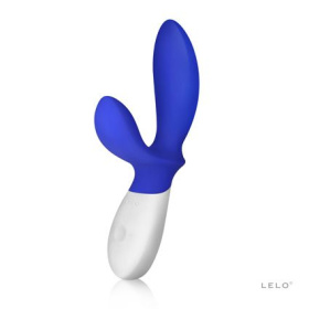 Синий вибромассажёр простаты Loki Wave Federal Blue с отростком для стимуляции промежности - 19,6 см. фото в интим магазине Love Boat