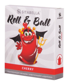 Стимулирующий презерватив-насадка Roll   Ball Cherry фото в интим магазине Love Boat