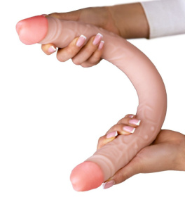 Двусторонний фаллоимитатор из неоскин - 49 см.