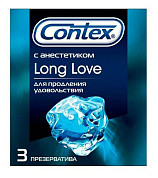 Презервативы с продлевающей смазкой Contex Long Love - 3 шт. фото в интим магазине Love Boat
