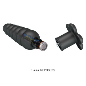 Черный анальный вибростимулятор Imron - 11 см.