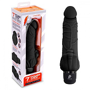Черный вибратор-реалистик с клиторальными лепестками 7  Realistic Vibrator - 21,5 см. фото в интим магазине Love Boat