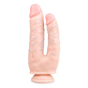 Телесный анально-вагинальный фаллоимитатор Easytoys Double Dildo - 25 см. фото в интим магазине Love Boat