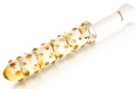 Стеклянный анальный фаллос с выпуклыми точками - 24 см. фото в интим магазине Love Boat