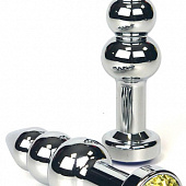 Серебристая пробка-ёлочка с желтым кристаллом - 11 см.