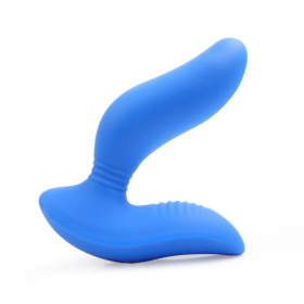 Синий вибромассажер простаты 3,5’’ Curve P-spot Massager - 12 см. фото в интим магазине Love Boat
