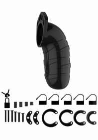 Чёрный мужской пояс верности Model 05 Chastity 5.5  Cock Cage