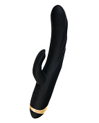 Чёрный вибратор WANAME Thunder с клиторальным отростком - 24,2 см. фото в интим магазине Love Boat