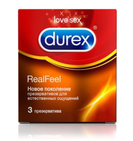 Презервативы Durex RealFeel для естественных ощущений - 3 шт. фото в интим магазине Love Boat