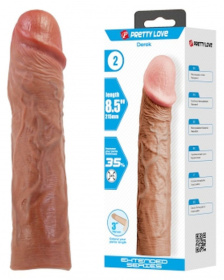 Удлиняющая насадка на пенис Derek - 21,5 см.