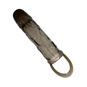 Дымчатая насадка на пенис с подхватом Brayden - 17 см.