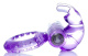 Сиреневое эрекционное виброкольцо с клиторальным зайчиком