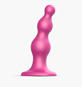 Розовый стимулятор-ёлочка Dildo Plug Beads Framboise Size M - 15 см. фото в интим магазине Love Boat