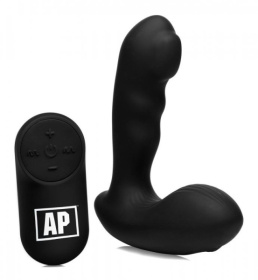 Черный стимулятор простаты Alpha-Pro 7X P-Milker Silicone Prostate Stimulator with Milking Bead фото в интим магазине Love Boat