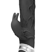 Черный реалистичный вибратор-кролик - 23 см.