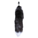 Серебристая анальная пробка с темным лисьим хвостом Black   White Fox Tail Size S