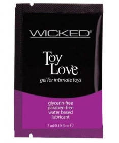 Лубрикант на водной основе для использования с игрушками WICKED Toy Love - 3 мл. фото в интим магазине Love Boat