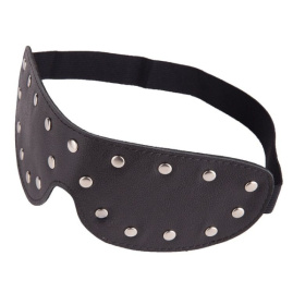 
Черная кожаная маска на глаза с заклепками фото в интим магазине Love Boat