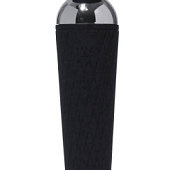 Черный жезловый вибромассажер с рифленой ручкой - 20 см.