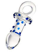 Стеклянная прозрачная втулка с кольцом - 14 см. фото в интим магазине Love Boat