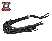 
Черная многохвостовая плеть с шипами - 40 см. фото в интим магазине Love Boat