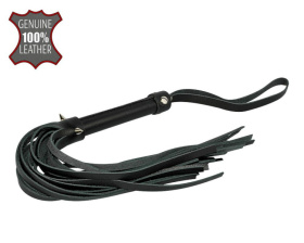 
Черная многохвостовая плеть с шипами - 40 см. фото в интим магазине Love Boat