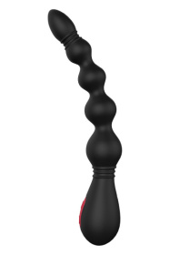 Черный вибромассажер для анальной стимуляции Anal Flexi Beads - 22 см.