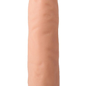 Телесный вибратор-реалистик со встроенным пультом управления - 20,5 см.