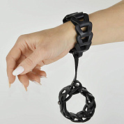 
Черные кожаные наручники  Клеопатра  фото в интим магазине Love Boat